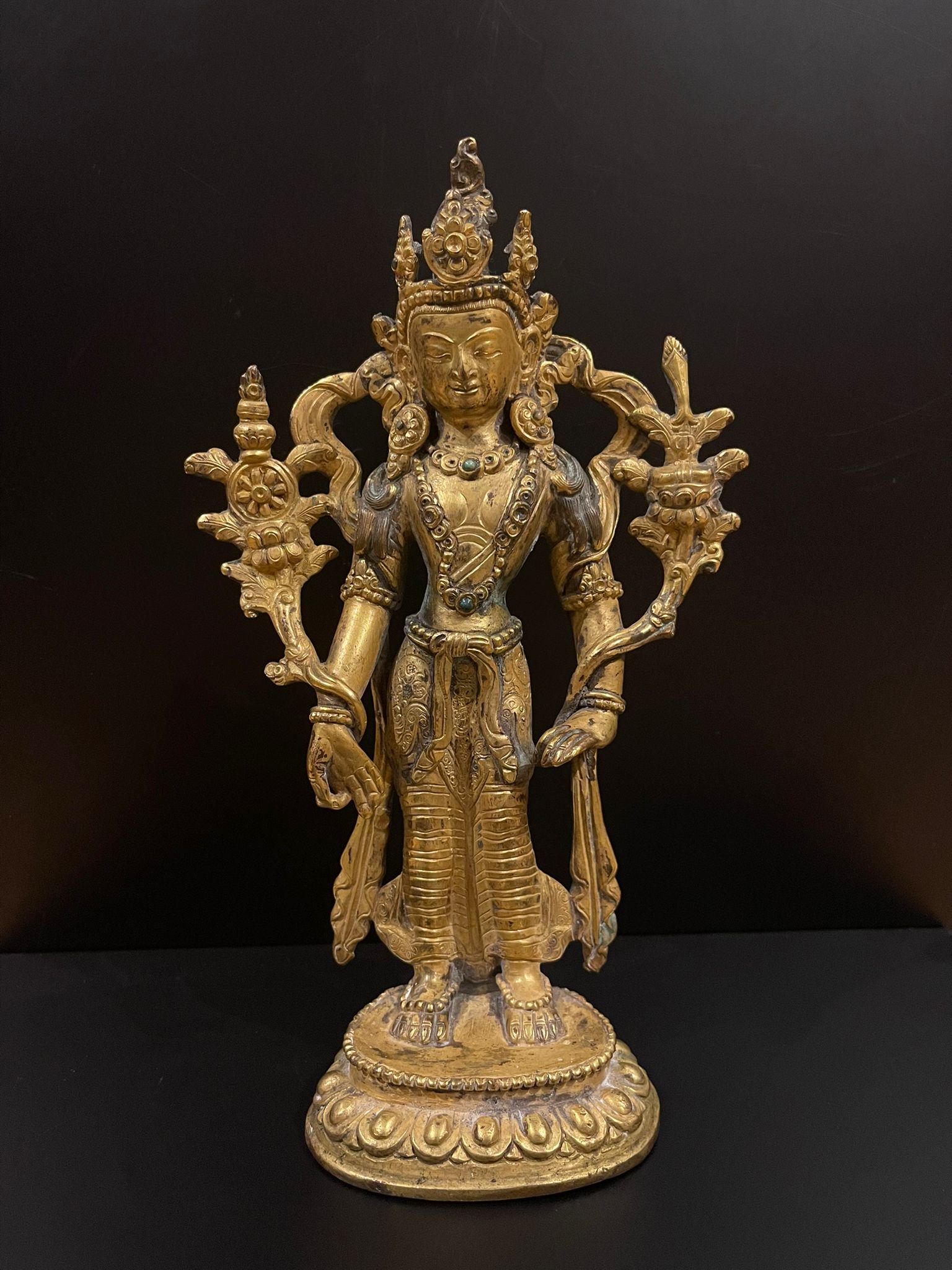 Bronze gilded standing Bodhitsattva- 7199